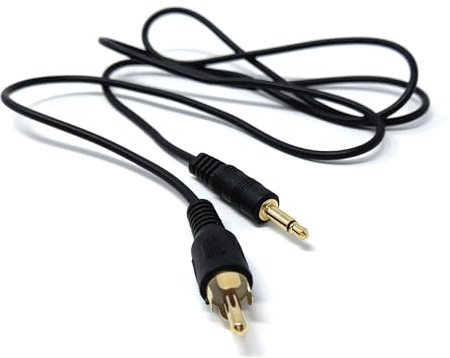 DRUT Câble Jack Mono 3,5 mm vers RCA Phono à Prise Unique, 1 m, 3 Pieds (Or Noir)