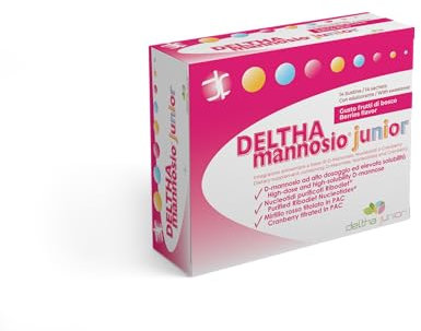 DELTHAmannosio Junior D Mannosio alto dosaggio 500mg Mirtilli rossi e nucleotidi purificati Made in Italy per le vie urinarie dei bambini