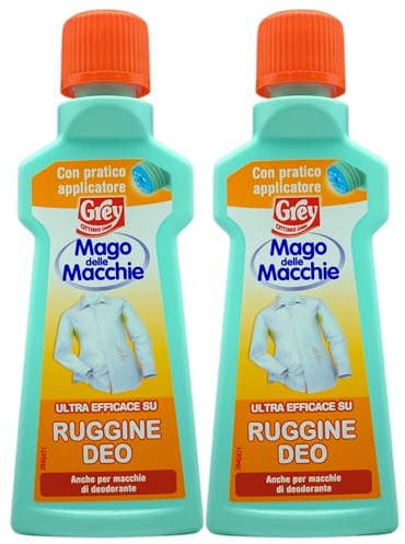 Mago Delle Macchie Ultra Efficace Su RUGGINE DEO, Smacchiatore Specifico Per Tessuti. Ruggine, Anche Per Macchie Di Deodorante. Con Pratico Applicatore 50ml (2 Unità)