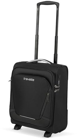 Travelite Handgepäck Koffer mit 2 Rollen für EasyJet, Vueling + Wizz, integriertes Zahlenschloss, Bordtrolley Jetpack: Kompakter Weichgepäck Trolley mit Aufsteckfunktion, 40x30x20 cm, 21 l, 1,7 kg