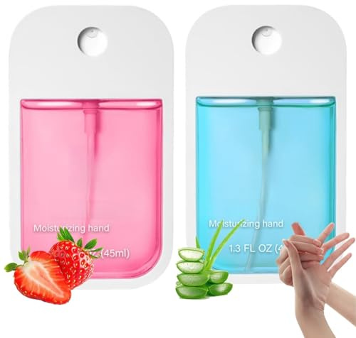 2PCS Mist Hydrating Hand Sanitize/r Spray for Adults,Hand Sani/tiser Spray,Ha/nd S/anitiser Mini,Spra/y Han/d Saniti/ser,Travel H/and Saniti/ser Spra/y(Strawberries and aloe vera)