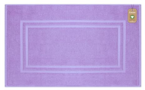 Lavea® 1 Tappetino da Bagno 50x80 cm – Antiscivolo e Lavabile in 100% Cotone Bio – Assorbente e Resistente – Ideale per Bagno e Doccia – Lilla chiaro