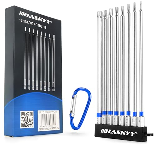 Set di bit Torx da 1/4 lungo 150 mm T8 - T40 Torx 8 Pezzi Cacciavite Esagonale Set di Bit Lunghi Magnetico