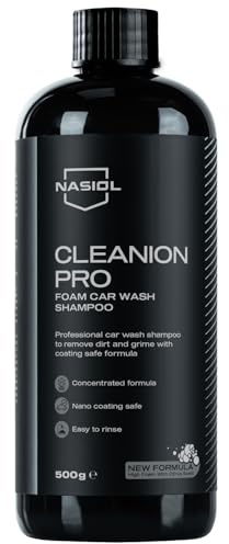 Champú Coche Concentrado Alta Espuma | Nasiol Cleanion Pro 500g | Champú concentrado de alta espuma. Limpieza profunda sin dañar ceras ni revestimientos. Rinde hasta 500 lavados.