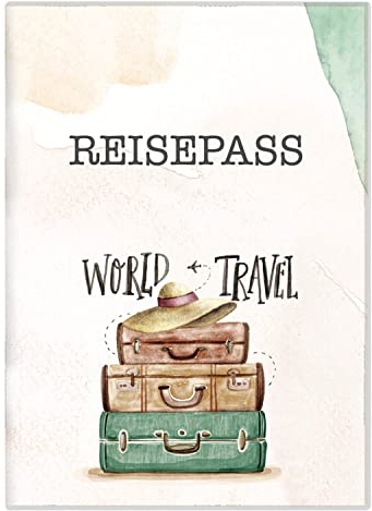 cozy racoon Reisepasshülle für Erwachsene und Kinder | Hochwertige Hülle für den Reisepass ab 03/2017 | Schutzhülle im Design Koffer (ohne Personalisierung)