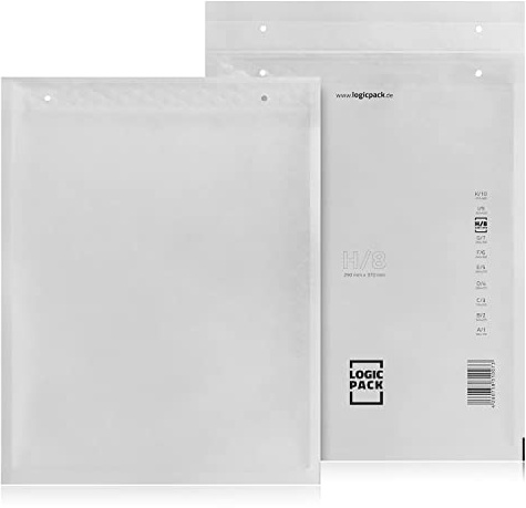H8 100 St. Luftpolstertaschen Luftpolsterversandtaschen LOGIC PACK H/8 Weiß 290×370 Luftpolsterumschläge