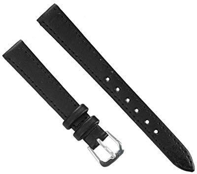 ZJchao Uhrenarmband, Leder-Uhrenarmbänder, Dornschließe Schwarz Uhrenarmband PU-Leder-Uhrenarmband bequem Ersatz Uhrenarmband Teil Zubehör, Smartwatch-Armbänder (12mm)