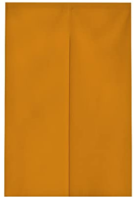 Surwin Japanese Noren Doorway Curtain Cotton Linen Artistic Style Solid Color Door Curtain Window Treatment Tapestry for Kitchen Bistro Partition Shading Home Decorative (85x180cm,Mustard yellow)