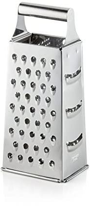WAS Germany Rallador cuadrado – ideal para parmesano o verduras – rallador con 4 superficies diferentes – de acero inoxidable – 10 x 7,3 x 19,2 cm, 24 cm de altura con mango