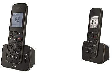 Telekom Sinus A207 Schnurlostelefon (mit Anrufbeantworter) schwarz & Schnurlostelefon DECT analog, schwarz