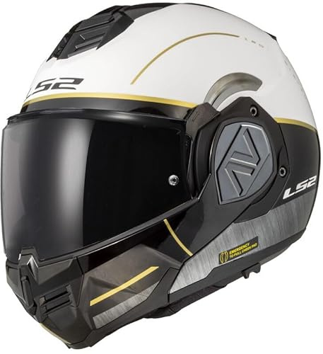 LS2, Klapphelm Motorrad ADVANT IRON Matt White Black Jeans, XS