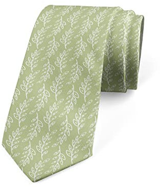 FJAUOQ Corbata moderna multicolor para hombre, Verde pistacho y blanco, 3.7