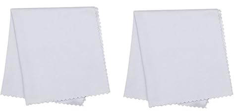2 pieces White Microfiber Cleaning Cloth For Eyeglasses, LCD Screen, Digital Video Camera Lens, Laptop, HDTV, PC, Monitor Screen, Smartphones, Tablet, and More 5.5x5.5 inch (2PCS)