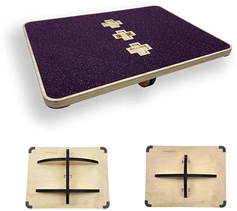 INFIDEZ 2-in-1 Wooden Balance Board with Anti-Slip Surface, Includes Rocker Board and 360 Degree Rotation Woble board for Exercise and Fitness