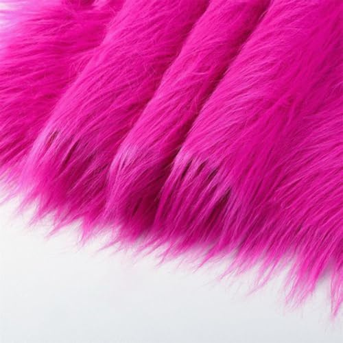 Duories 50cmx180cm Flauschige Kunstpelzband Kunstfell Band Fellstoff, Furry Faux Pelz Stoff Dekoband Zierband Plüsch Trim Plüschstoff Plüschband Borten Bänder zum Nähen Kleidung Weihnachtsdeko,Rose