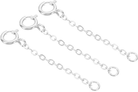 PATIKIL 1 Inch S925 Silver Necklace Extender, 3 Pack Gold Plated Chain Extenders Extension for Necklaces Bracelet Jewelry Making, Platinum