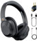 YMOO Casque hybride Bluetooth 5.3 avec réduction active du bruit pour les voyages en avion, casque filaire et sans fil, casque supra-auriculaire, casque Bluetooth avec microphone (noir)