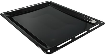 vhbw Bandeja compatible con Zanussi ZOUK91PX horno - 42,2 x 37,6 x 5 cm, antiadherente, esmaltado negro