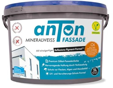 anTon Silikat Fassadenfarbe Premium Weiß (5 Liters)
