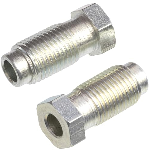 AERZETIX - C74369 - Juego de 2 Tuercas-racores macho M10x1 para manguera de freno 4.75mm - longitud 25mm - diámetro interior 5mm