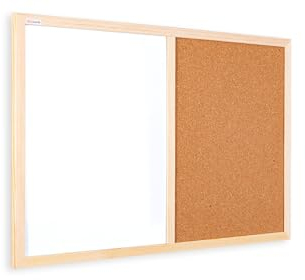 ALLboards Kombi-Tafel Kork-Magnettafel 60×40 cm, Holzrahmen + ZUBEHÖR, Whiteboard Korktafel Kombitafel