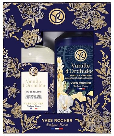 Yves Rocher Vanille d'Orchidée - LIMITED EDITION - Geschenkset für Frauen - Weihnachten -Duschgel 200ml & Eau de Toilette 100ml