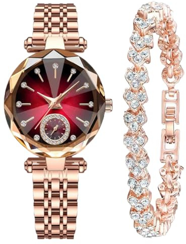 Watches for women Red Creative Dial With Bracelet Women's Quartz watch