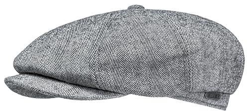 WEROR Schiebermütze Herren – Flatcap Schirmmütze Mütze mit Schirm - Cap mit Baumwollfutter - Herbst/Winter – WEROR-437.1 (55, Grau)