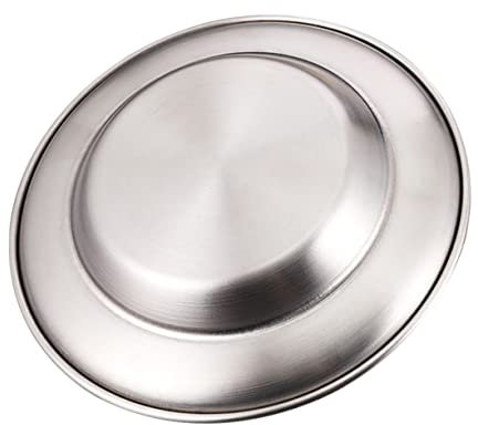 Garneck Edelstahl Runde Abendessen Platte 17cm Dessert Servieren Tablett Praktische Haushalt Lebensmittel Servieren Platte Silber