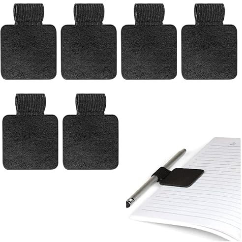 Frogetu Stiftschlaufe Selbstklebend,Pen Holder für Tagebuch,PU Leder Pen Holder für Tagebuch mit Elastische Schlaufe für Tablet, Tagebuch, Kalender, Notizbuch (6 Stück Schwarz)