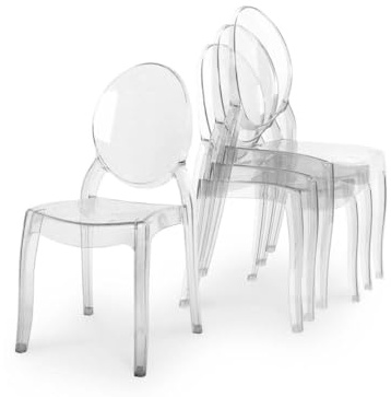 DecoInParis Lot de 4 chaises Design en plexi Transparent TOLGA