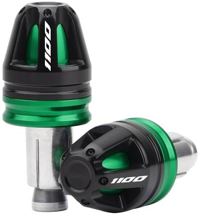 MotHeart Lenkerendstopfen für Motorräder für Tuono V4 1100 2015-2024 7/8” (22mm) Lenker 17mm Durchmesser CNC-gefertigte Aluminiumkappen (Siehe unten) Zubehör (Grün)
