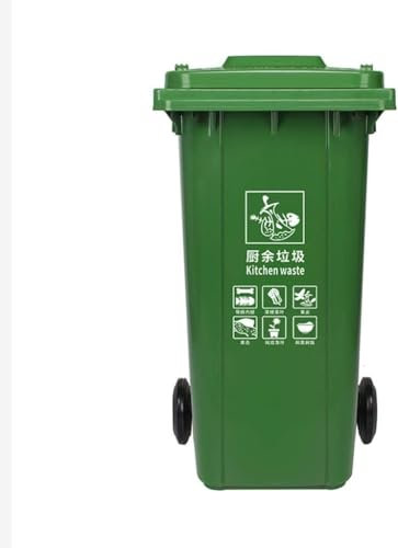 Botes de Basura para Exteriores, Bote de Basura de Alta Capacidad de 100 l, Bote de Basura de plástico Grueso con Tapa, Bote de Basura para Cocina (Verde)