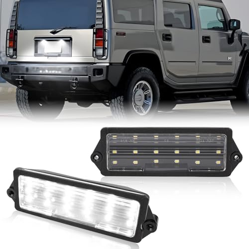 Centika LED License Plate Lights Rear Tag Lamp Compatible with 2003 2004 2005 2006 2007 Hummer H2 6000K White Licence Plate LED Light Assembly Number Lamp Plug & Play, Pack of 2