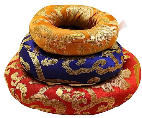 Kisangel 3stücke Handgenähte Klangschalenkissen Mit Glückswolken-motiv Baumwoll-pads in ø Rutschfeste Meditationsauflage Für Tibetische Klangschalen Und Buddhistische Sound Bowls