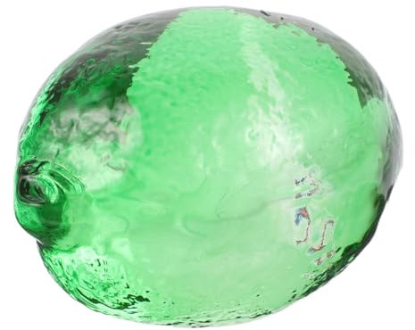 Healifty Glass Lemon Figurine Collectible Vivid Lemon Statue for Home and Kitchen Decoration Charming Centerpiece for Offices and Dining Tables