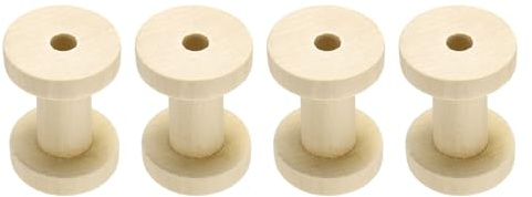 sourcing map 4Pcs Wooden Bobbins, 45mm x 60mm(WxH) Unfinished Wooden Spools Wire Weaving Bobbins Empty Thread Spools for Crafts DIY Art Embroidery Sewing Thread Twine, Beige
