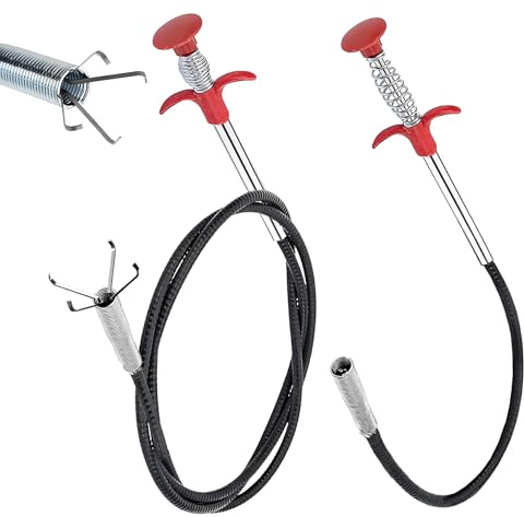 Kzouenzu Sonda Sturatubi [3 M + 0.9 M], Sonda Sturatubi Professionale, Spirale Per Pulizia Scarichi, Spirale Di Pulizia Dei Tubi, Per La Pulizia Di Lavandini E Tubature Della Cucina