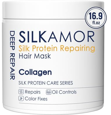 Protein Hair Treatment, Hair Mask for Dry Damaged Bleached Hair, Hair Repair Treatment, Nourishing & Strengthening Deep Conditioner, Hydrolyzed Silk Protein & Sericin, Soft Fragrance, 500ml