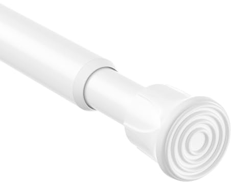 AIZESI 1 Stück Gardinenstange ohne Bohren 70 bis 130cm Weiß, Ø13mm duschstange ohne bohren, Klemmstange zur Anbringung von Gardinen für Fenster, Küche, Kleinere Schränke, und Badezimmer