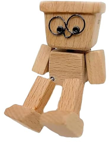 Generisch Hölzerne Figur, Wackelnde Füße Holzpuppe Menschliche Form - Lustige Skulptur Beweglicher Dekoartikel, passend für Autoinnenraum, Büro, kreative Geschenke
