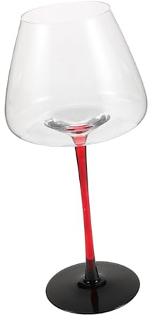 Gadpiparty Verres à Vin Bourgogne avec Tige Rouge Antidérapante Élégants Gobelets Cristal pour Dégustation et Fêtes Design pour Usage Professionnel et Agréable