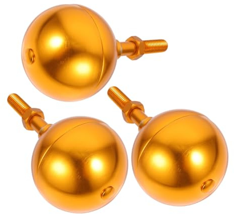 COLLBATH Puntale a Sfera per Asta Bandiera da Esterno in Lega di Alluminio Set da 3 Pezzi Finitura Lucida Resistente alle Intemperie Accessorio per Pennoni Telescopici per Scuole e