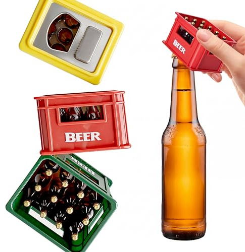 3 Piezas Abridor Cerveza Imán, Abridor de Botellas, Abrebotellas Cerveza | Diseño de Caja de Cerveza, para Abrir Botellas de Cerveza y Refrescos; Ideal para Decorar Neveras y Barras de Bar