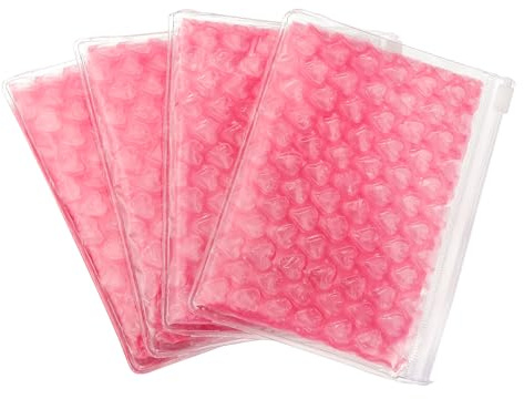 PATIKIL Transparente Luftpolstertaschen, (15 x 10 cm, Rosarot) (4 Stück), leicht, wirtschaftliche Herz-Luftpolsterbeutel, mit Reißverschluss, für Versand, Verpackung, Lagerung