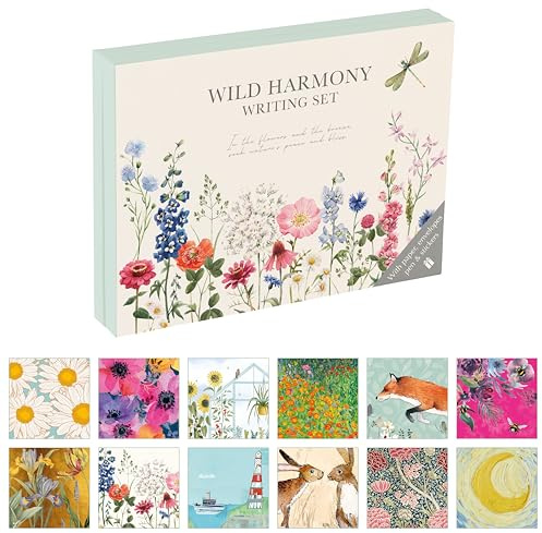 TGSC | Wild Harmony Gifted Stationery Letter Writing Sets | Ballpoint Pen with 32 x A5 Letter Paper Sheets & 16 x envelopes | Writing Paper & envelopes | Letter Writing Set & 2 Sheets of Letter Seals