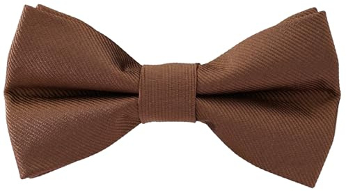 ZENXUS Pre-Tied Bow Ties, Formal Solid Tuxedo Bowties, Sizes for Toddlers, Boys and Youths, Brown