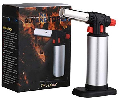 Gmjay Flamme Réglable Plus Légère de Coupe Vent de Métal de Cuisine de Butane de Chalumeau Appropriée Au BBQ/Extérieur/Soudure/Camping/Faisant Cuire Au Four,Red