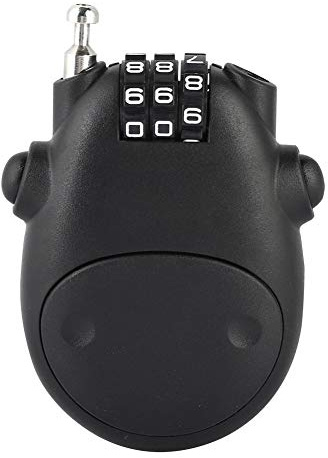 Combination Lock Cable Lock Padlock with 3 Digit Numeric Code, 80CM Extendable Cable, Heifer Shape, Customized Safety Lock for Suitcase Stroller Luggage Laptop(Black)