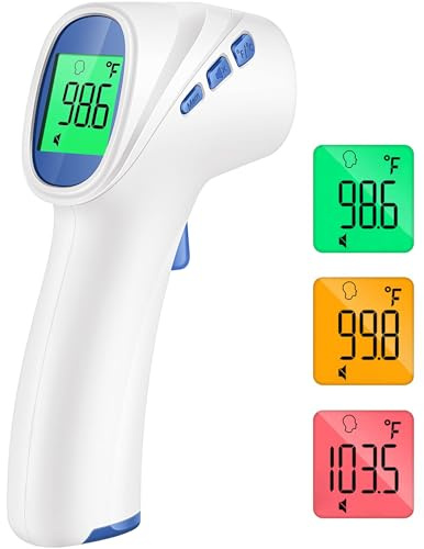Goodbaby Touchless Forehead & Object Thermometer, 2-in-1 Dual-Mode with Fast Accurate Results, LCD Display, Fever Alarm, 35 Set Memory, Adult & Family Use